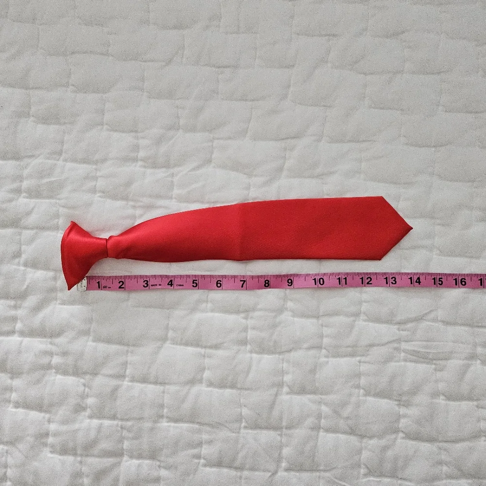 Boys Red Clip On Tie